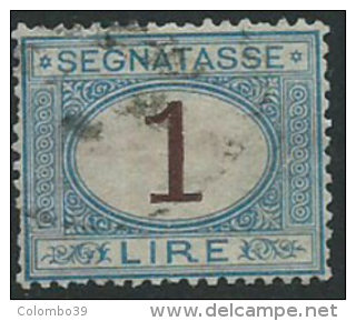 Italia 1870/4 Usato - Segnatasse £ 1 Ben Centrato - Segnatasse