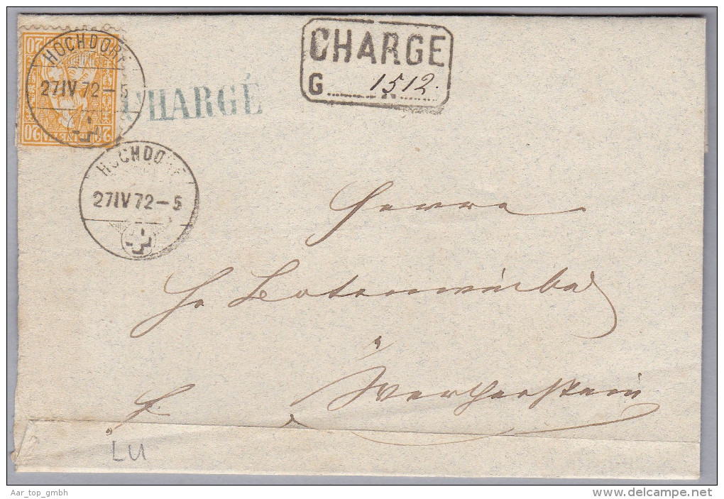 Heimat LU HOCHDORF 1872-04-27 Auf Grossem Chargé Briefstück - Briefe U. Dokumente