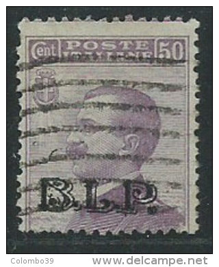 Italia 1922/3 BLP Usato - 50c Sopr.azzurra; VEDI SCAN 1 Dente Corto - BM Für Werbepost (BLP)