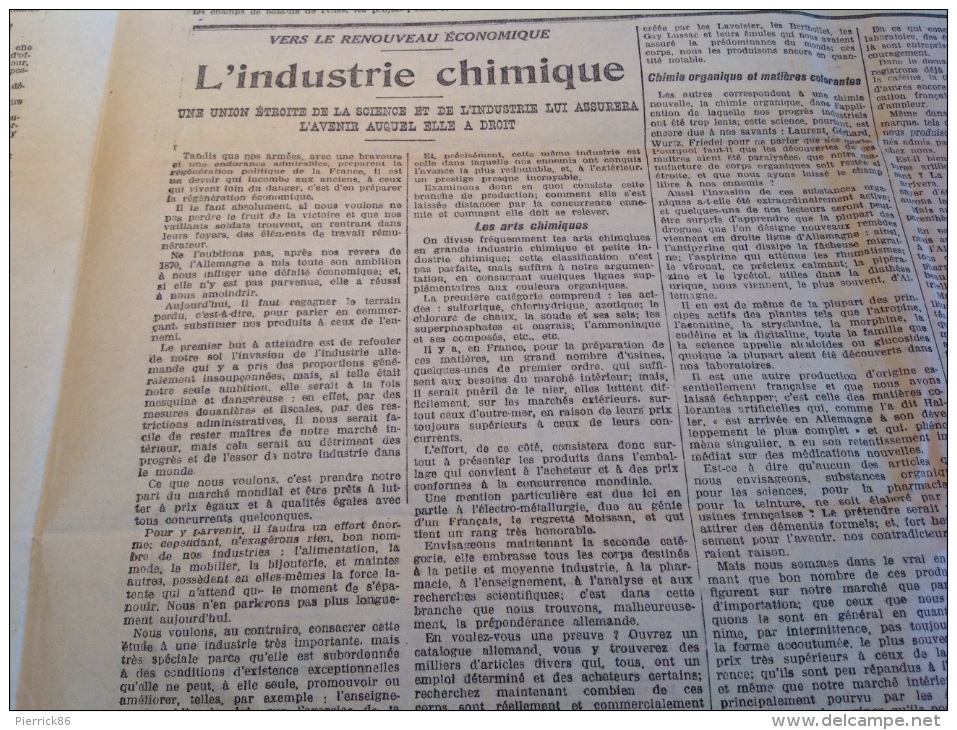 WW1 Le 14 Octobre 1914 - LASSIGNY - LENS - ARRAS - REIMS - INDUSTRIE CHIMIQUE - LA FRANCE DE BORDEAUX ET DU SUD OUEST - Français