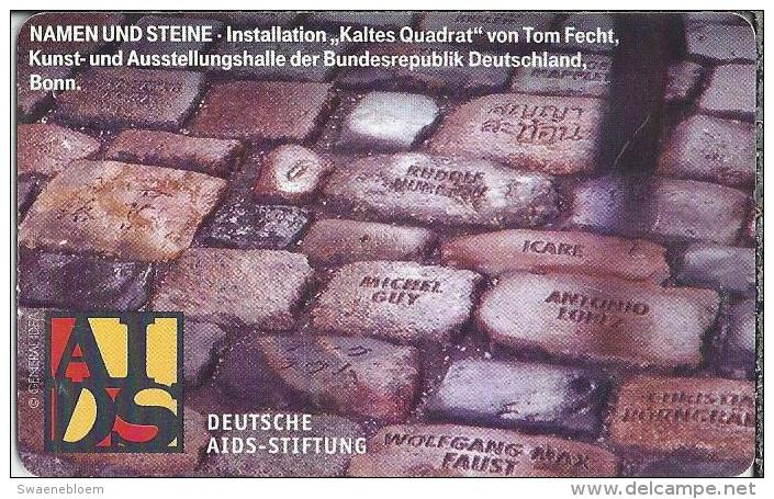 DE.- Telefonkarte 12 DM. Deutsche Aids-Stiftung. SPENDENKONTO 4004. Namen Und Steine. Kaltes Quadrat Von Tom Fecht. - P & PD-Reeksen : Loket Van D. Telekom