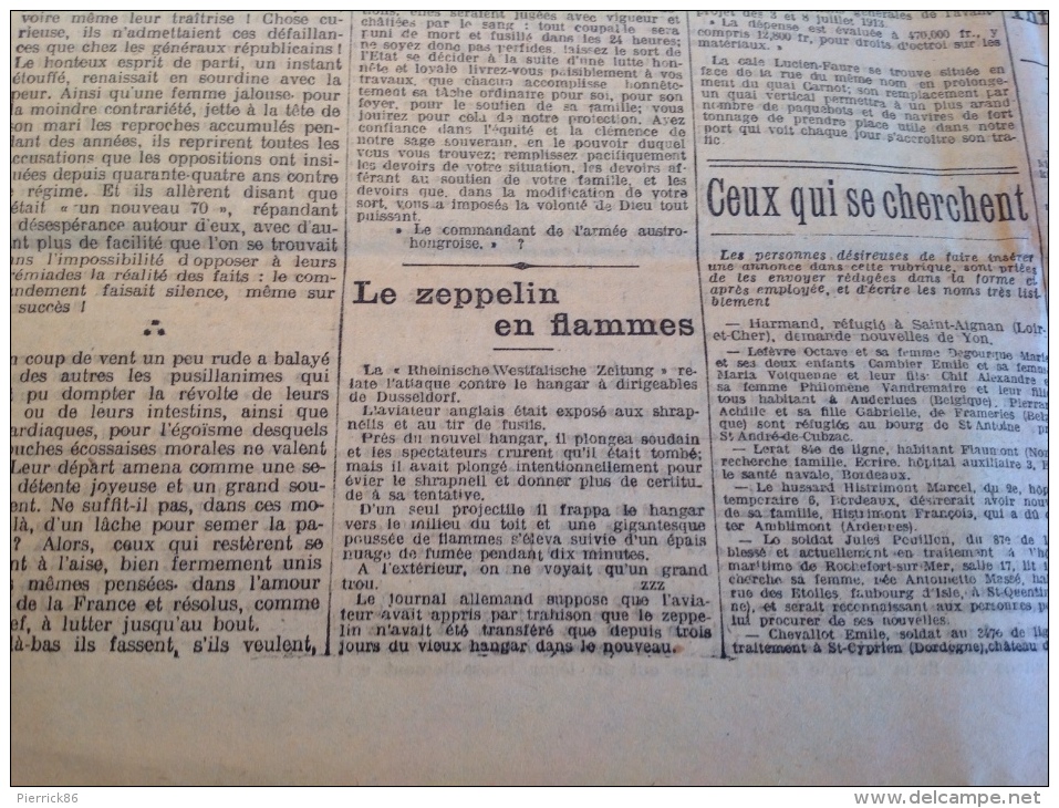 WW1 Le 15 Octobre 1914 - A VOIR - LA FRANCE DE BORDEAUX ET DU SUD OUEST - Français