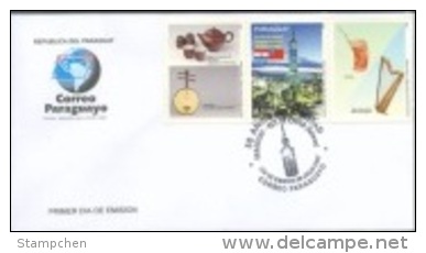 FDC 2007 Friendship With Paraguay & RO China Taiwan Stamp Teapot Music Taipei 101 National Flag - Stamps