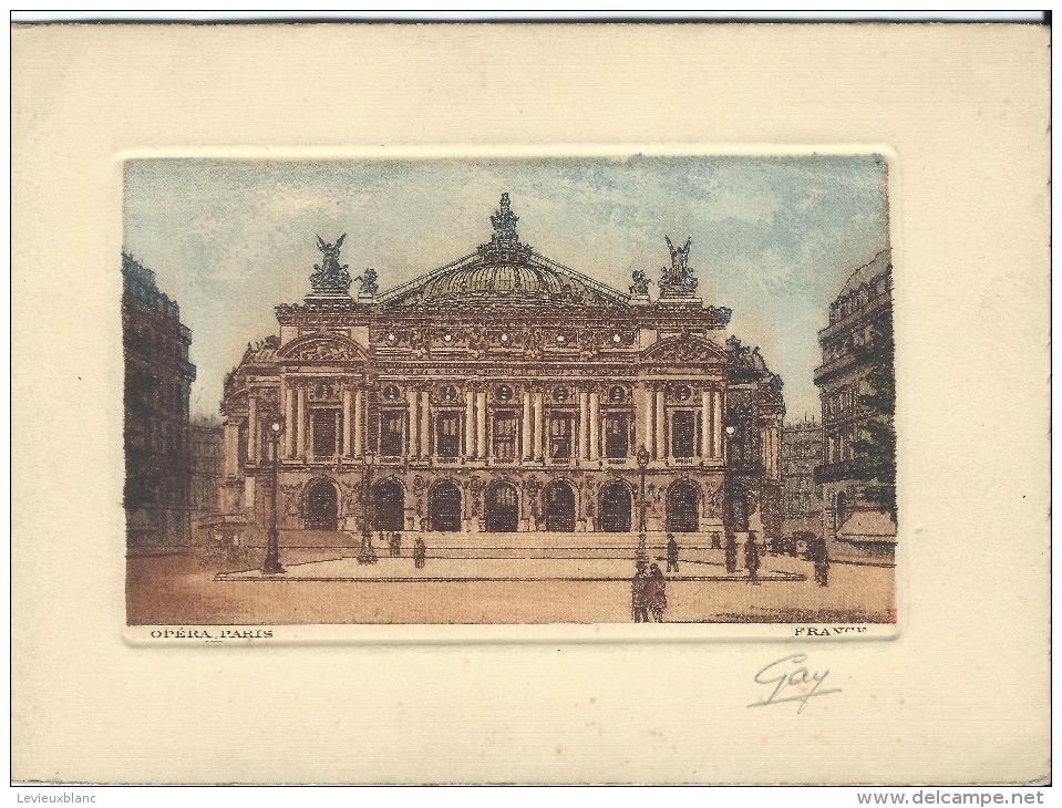 Memory Of The Liberation Of Paris / Carte Souvenir/ Gravure /Opéra /Paris /Signé GAY/1944   GRAV59 - 1939-45