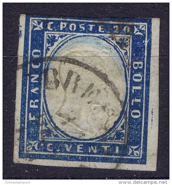 Italy:  Sardinia Mi Nr 12b Milk Blue, Used - Sardinia