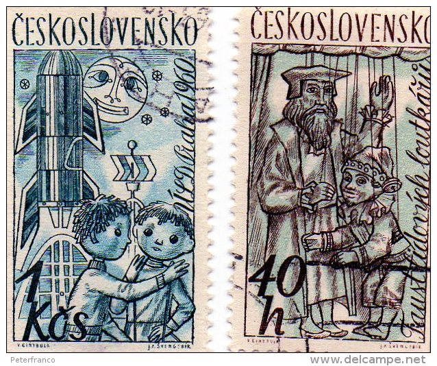 B - 1961 Cecoslovacchia -  Disegni Di Bambini - Marionetas