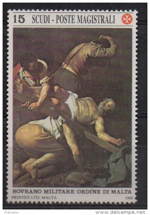 PIA - SMOM - 1988 -  Maestri Della Pittura - Michelangelo Merisi Detto "Il Caravaggio" -   (UN  264) - Malte (Ordre De)