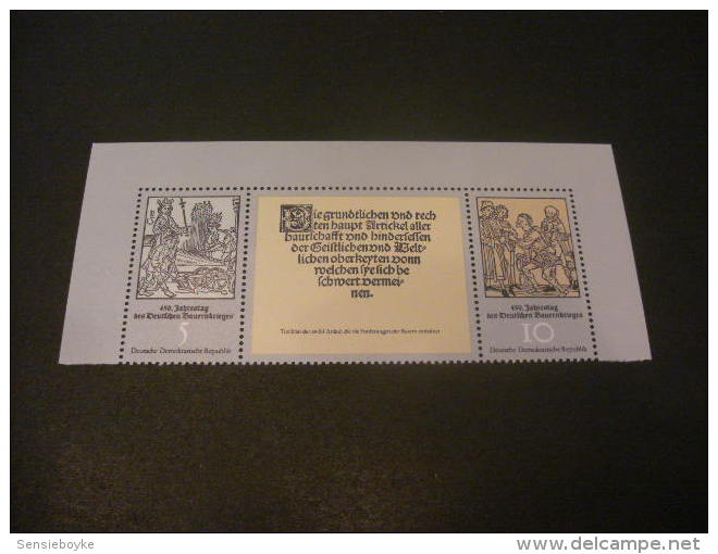 E1215- Set  MNH DDR 1975-  SC. 1619a-f -    450th ANNIVERSARY OF GERMAN PEASANT'S WAR - Unused Stamps