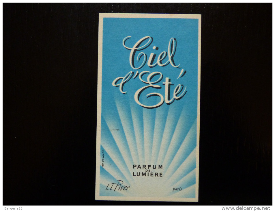 CARTE PARFUMÉE - PIVER - CIEL D'ETE - PARFUM DE LUMIERE - - Antiquariat (bis 1960)