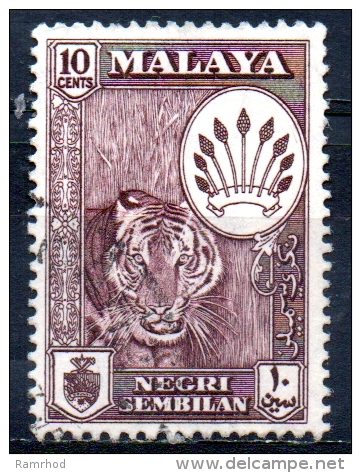 NEGRI SEMBILAN 1957 Tiger- 10c. - Sepia   FU - Negri Sembilan