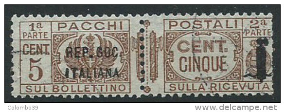 Italia 1944 Luogotenenza/Regno Usato - Pacchi Postali 5c; Annullo Non Garantito - Postal Parcels