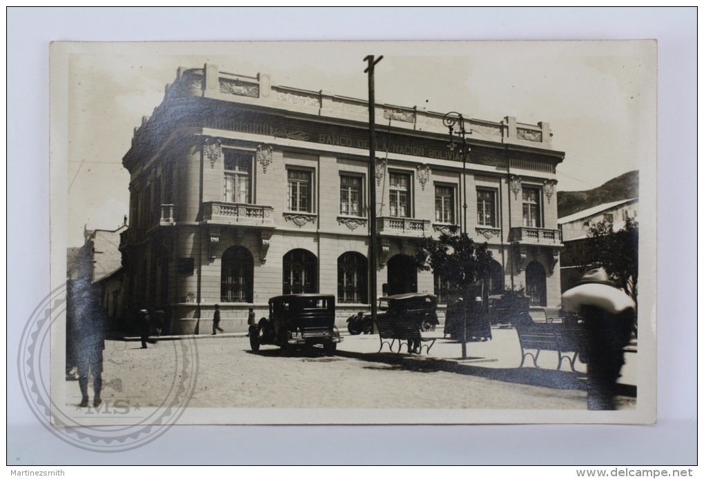 Real Photo Postcard - Bolivia - Central Bank Of Bolivia - Banco Central De La Nacion Boliviana - Old Cars - Bolivië