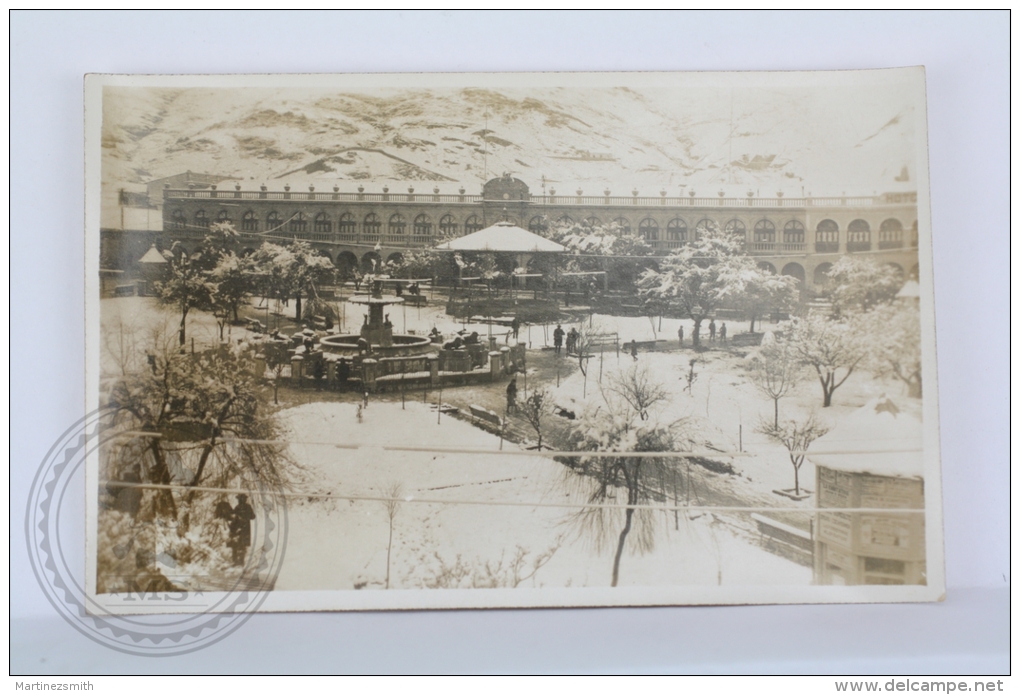 Old & Rare Real Photo Postcard - Bolivia - Oruro - Plaza 10 De Febrero Nevada/ 10 February Snowed Town Square - Bolivia