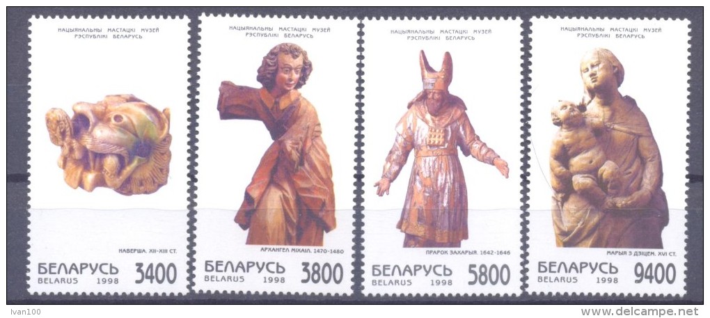1998. Belarus,  Wooden Sculptures, 4v,  Mint/** - Bielorrusia