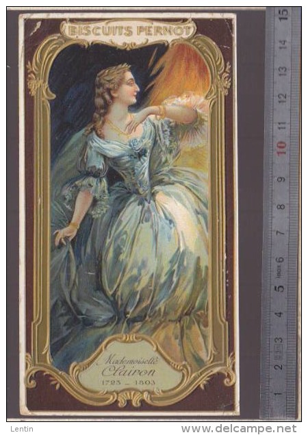 Chromo - Biscuits Pernot - Artiste Theatre Mademoiselle Clairon (1723-1803) - Art Nouveau -  Voir état - Pernot