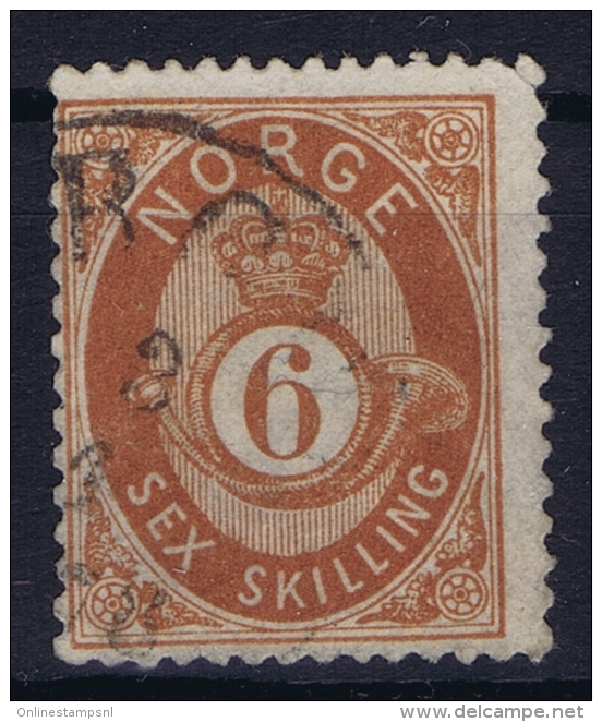 Norway: Yv Nr 20  Mi Nr 20 1872 Used - Gebruikt