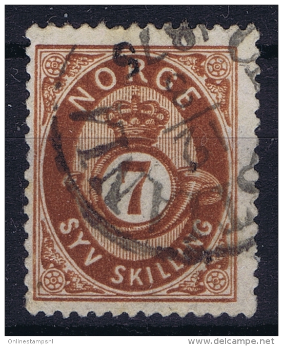 Norway: Yv Nr 21  Mi Nr 21 1872 Used - Gebruikt