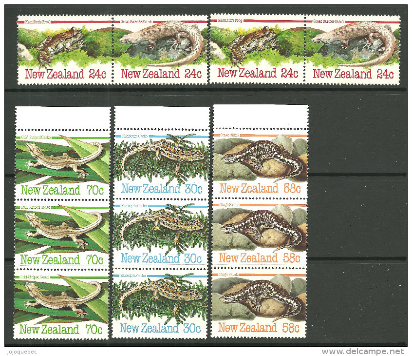 Nouvelle-Zélande Bande Des Timbres Neufs Sans Charniére Avec Des Taches  AMPHIBIANS AND REPTILES - Neufs