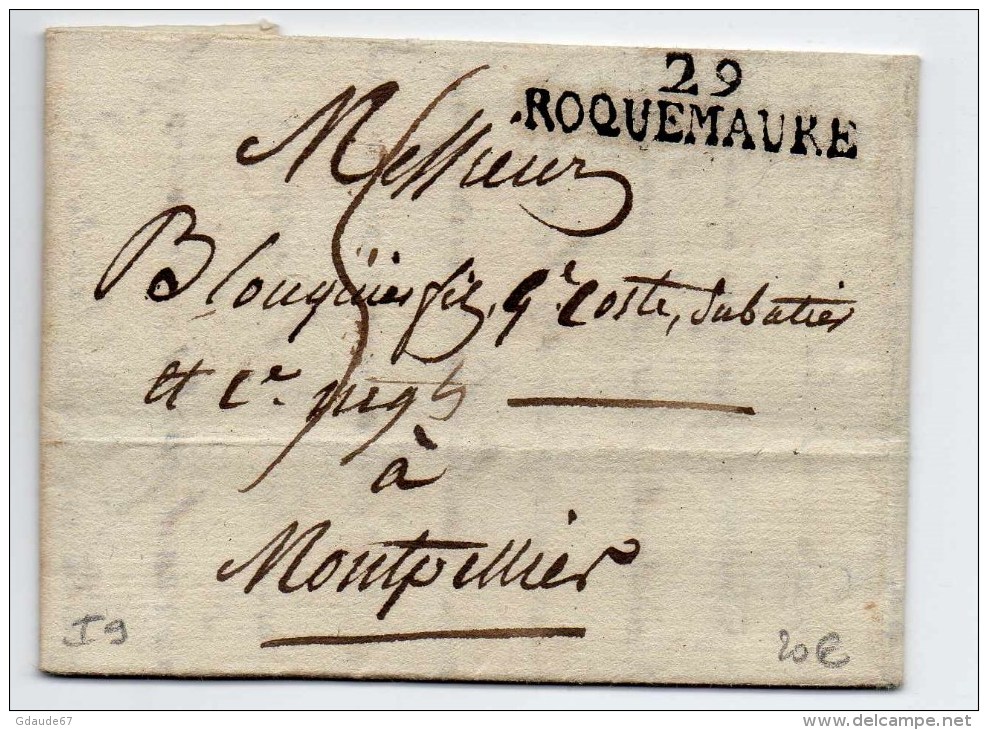 LETTRE De ROQUEMAURE (GARD) - 1801-1848: Précurseurs XIX