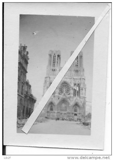 La Cathédrale De Reims En Ruines 1 Photo US 1914-1918 14-18 Ww1 Wk WWI - War, Military