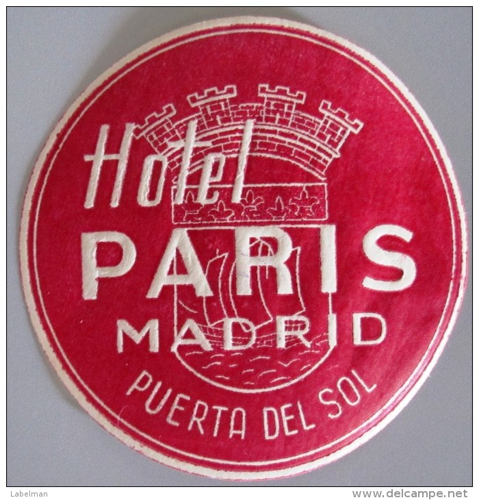 HOTEL RESIDENCIA PENSION HOSTAL CAMPING PARIS FRANCE MADRID SPAIN LUGGAGE LABEL ETIQUETTE AUFKLEBER DECAL STICKER - Hotel Labels