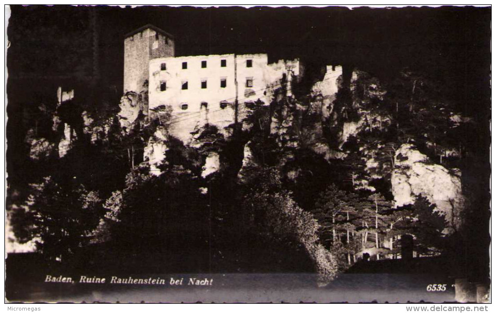 BADEN - Ruine Rauhenstein Bei Nacht - Baden Bei Wien