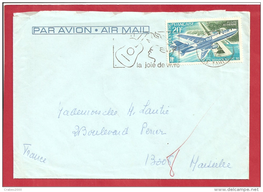 Y&T N°PA74  PAPEETE   Vers      FRANCE  Le    1974 - Lettres & Documents
