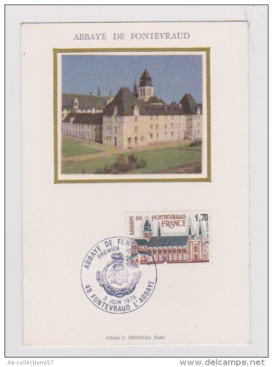 Carte Maximum //   Abbaye De Fontevraud   //  3/06/78 - 1970-1979