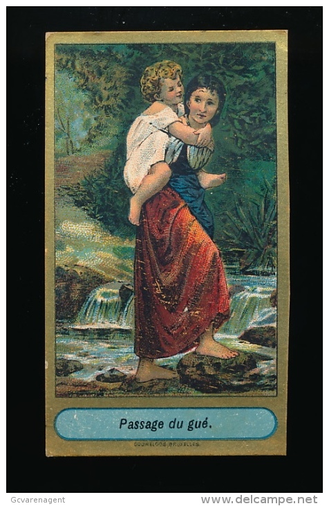 CHROMO CALENDRIER 1898 8,5 X 5 CM - ELIXIR - ::  PASSAGE DU GUE - Otros & Sin Clasificación