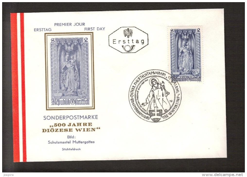 RELIGION HOLY MEN MADONNA AUSTRIA ÖSTERREICH  L'AUTRICHE 1969 FDC ART SCULPTURE - Theologians