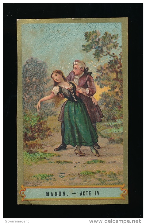 CHROMO CALENDRIER 1893 8,5 X 5 CM - ::  MANON  ACTE IV - Otros & Sin Clasificación