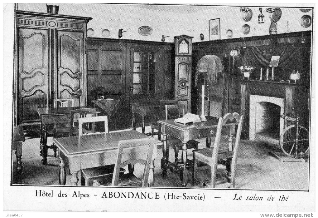 ABONDANCE (74) Intérieur De L'Hotel Des Alpes Salon De Thé - Abondance