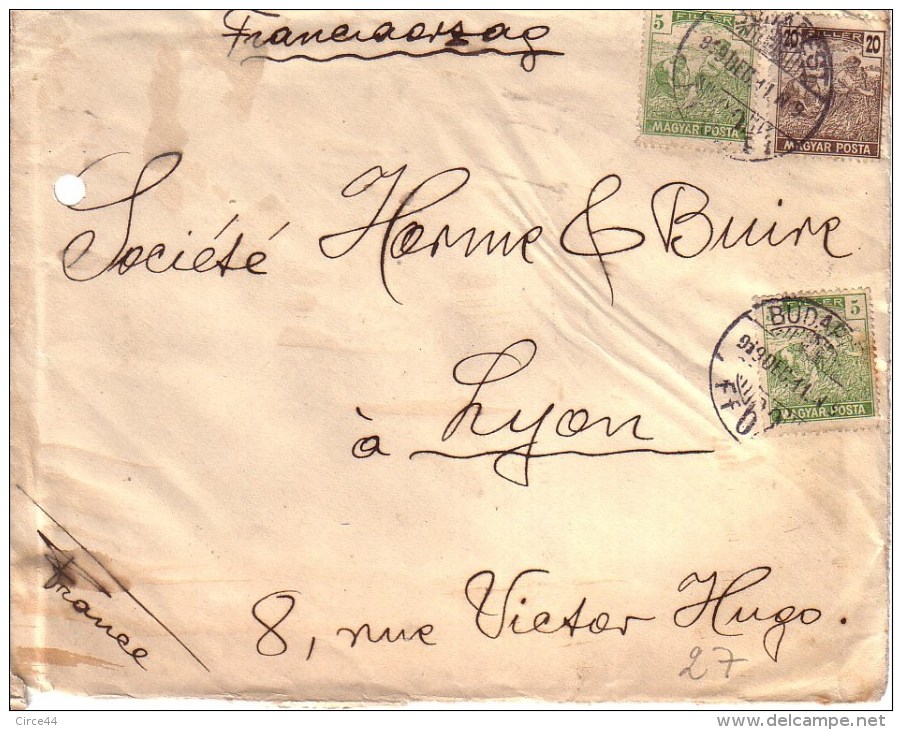 DEVANT D'ENVELOPPE.CACHET BUDAPEST - Postmark Collection