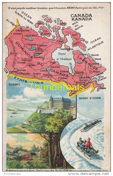 CPA CARTE GEOGRAPHIQUE   ** KAART LANDKAART ** MAP **  PUB REMY CANADA DOMINION DU - Cartes Géographiques