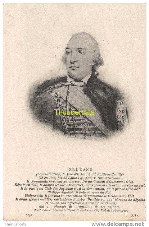 CPA COLLECTION DE PORTRAITS HISTORIQUES CELEBRES **  ORLEANS - Historische Persönlichkeiten