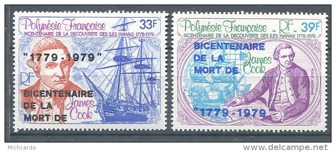 135 POLYNESIE 1979 - James Cook Avec Surcharge (Yvert A 142/43) Neuf ** (MNH) Sans Trace De Charniere - Unused Stamps