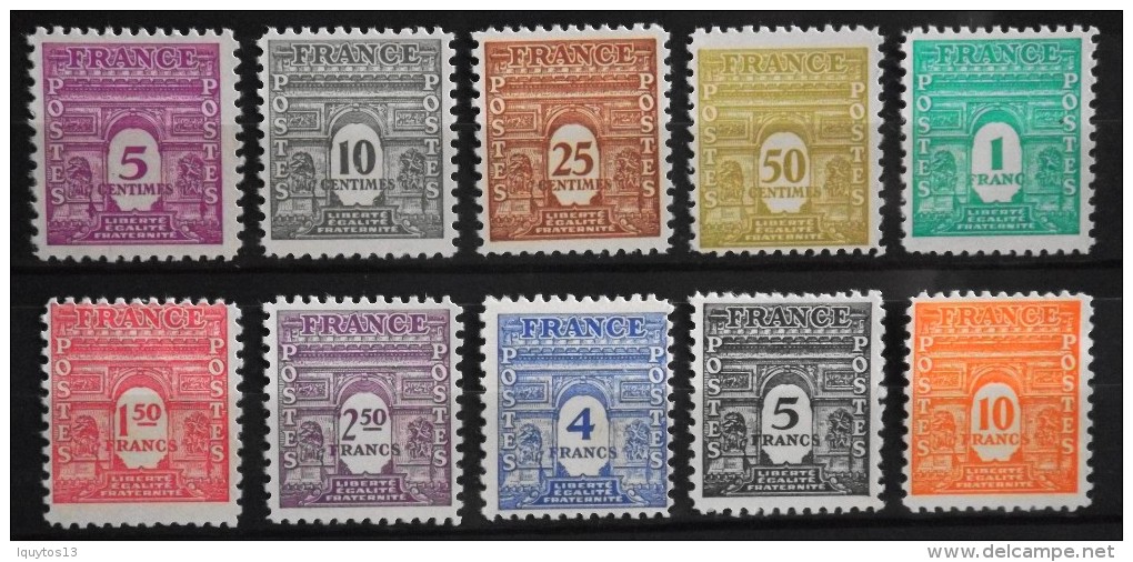 FRANCE 1944 - Arc De Triomphe Du N° 620 Au N° 629  - 10 Timbres Neufs** - 1944-45 Arc De Triomphe