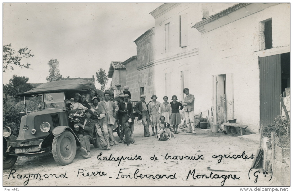 MONTAGNE Près LUSSAC - Entreprise De Travaux Agricoles RAYMOND PIERRE FONBERNARD (animation Avec Automobile) - Autres & Non Classés