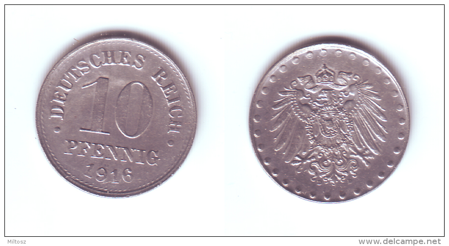 Germany 10 Pfennig 1916 D WWI Issue - 10 Pfennig