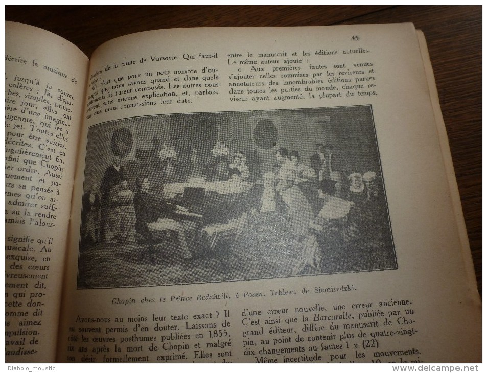 1921 CONFERENCIA :La LANGUE du GRAND SIECLE; Sous la REGENCE; Autour de CHOPIN...etc