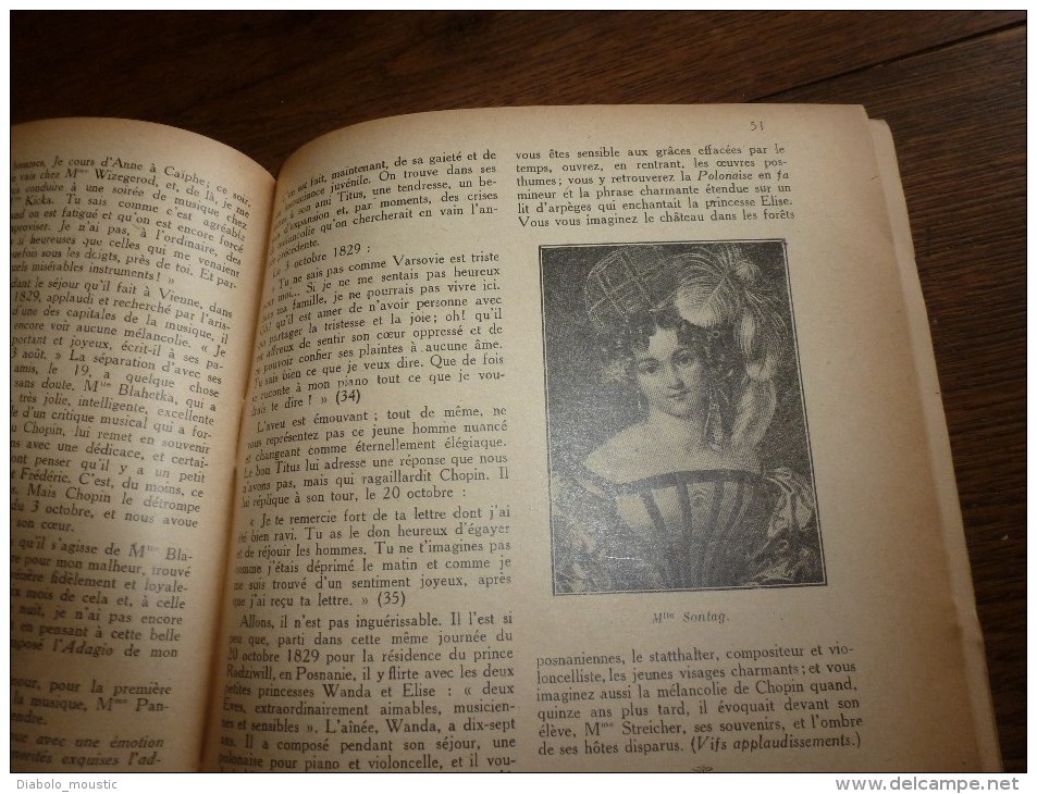 1921 CONFERENCIA :La LANGUE du GRAND SIECLE; Sous la REGENCE; Autour de CHOPIN...etc