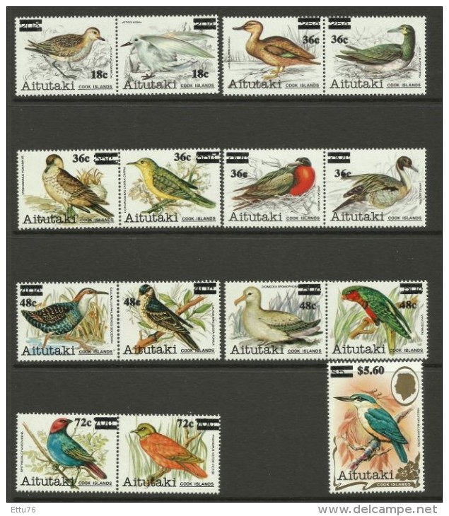 AITUTAKI    1983   SURCHARGED    BIRDS  SET    MNH - Autres & Non Classés