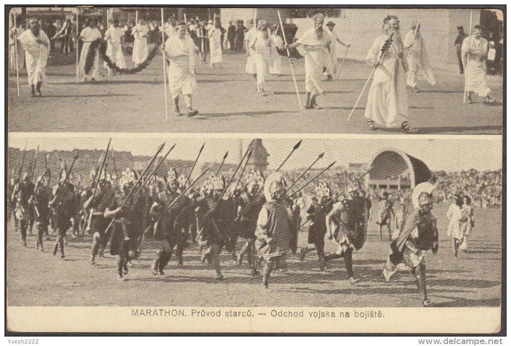 Tchéquie 1912. Timbres D´Autriche. Marathon, La Procession De Vieillards. Le Départ Des Troupes Sur Le Champ De Bataille - Autres & Non Classés