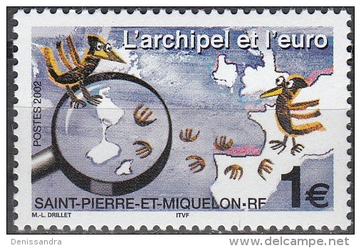 Saint-Pierre & Miquelon 2002 Yvert 773 Neuf ** Cote (2015) 4.00 Euro L´archipel Et L´Euro - Unused Stamps