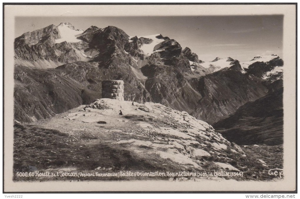 France 1949. Gandon 5 F Vert Sur Carte Postale. Oblitération Col De L'Iseran, Isère - Mountains