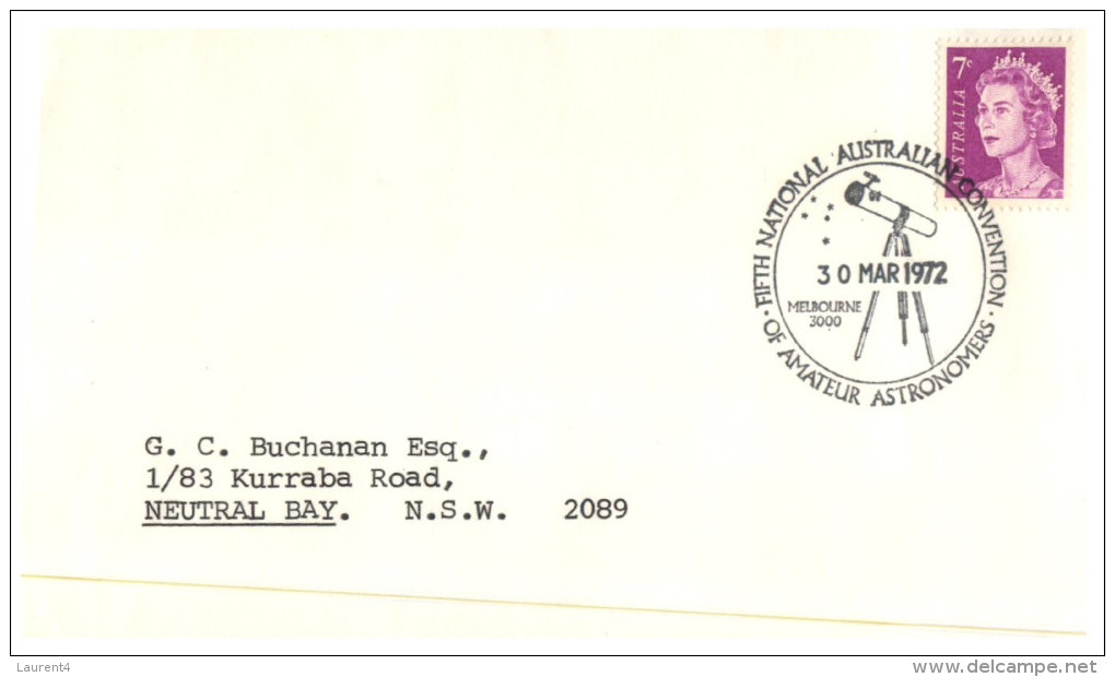 (3380 Australia Special Postmark Cover - 1972 - Astronomer Conference - Oceania