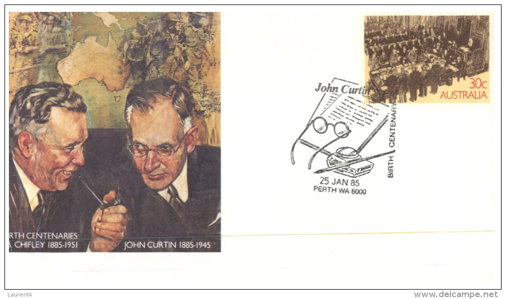 (3380 Australia Special Postmark Cover - 1988 - Bith Of John Curtin (2 Covers Set) - Poststempel