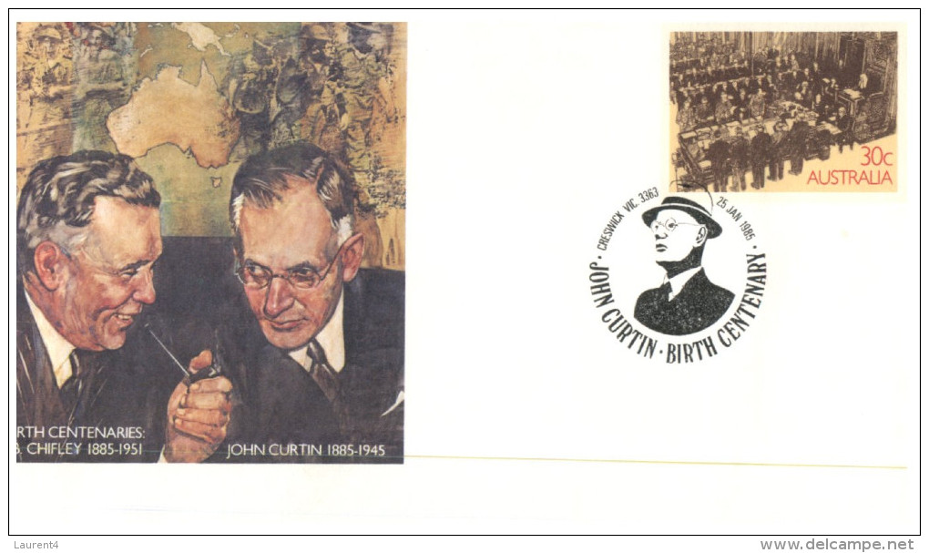 (3380 Australia Special Postmark Cover - 1988 - Bith Of John Curtin (2 Covers Set) - Poststempel