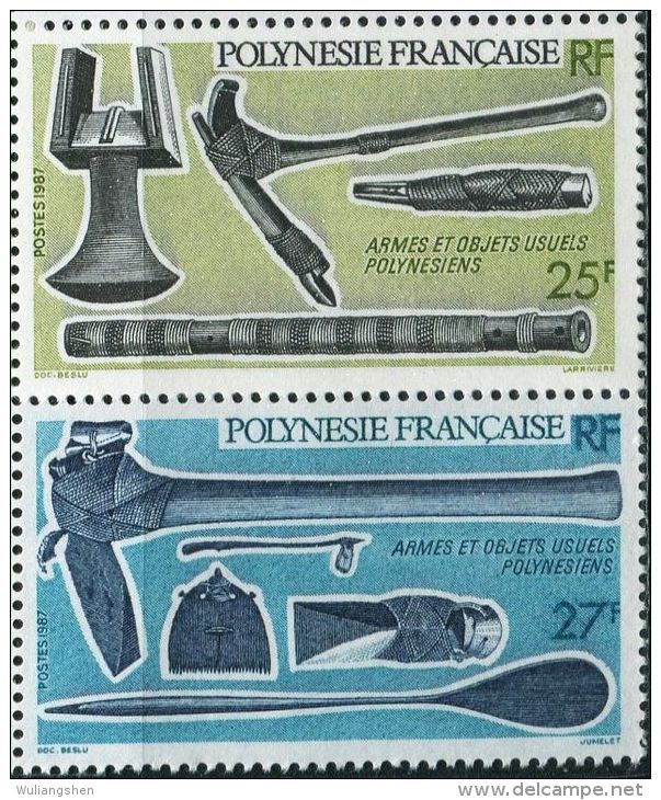 FN1269 Polynesia 1987 Workers And Peasants Appliances Appliances 2v MNH - Nuovi