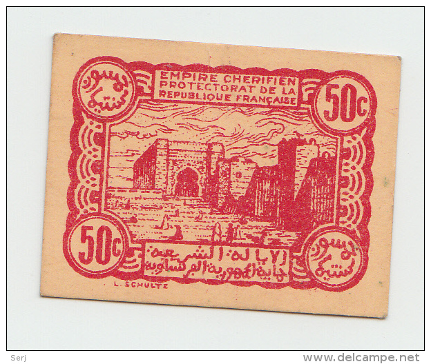 MOROCCO 50 CENTIMES 1944 AUNC P 41 - Morocco